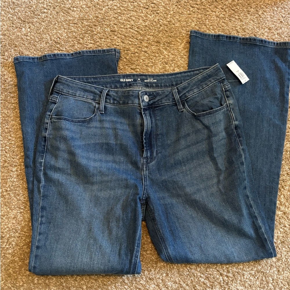 Old Navy Women's Blue Jeans. High Rise WOW Flare